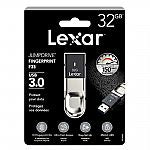 LEXAR, 32GB JUMPDRIVE, FINGERPRINT F35, USB 3.0 FLASH DRIVE