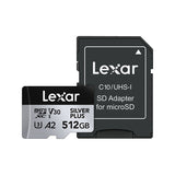 Lexar, Professional, SILVER PLUS, microSDXC, 256GB, 512GB, 1TB with Adapter