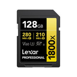 Lexar Professional SDXC Memory Card, 1800x 64GB, 128GB, 256GB, 512GB, Class 10, UHS-II, U3, GOLD Series